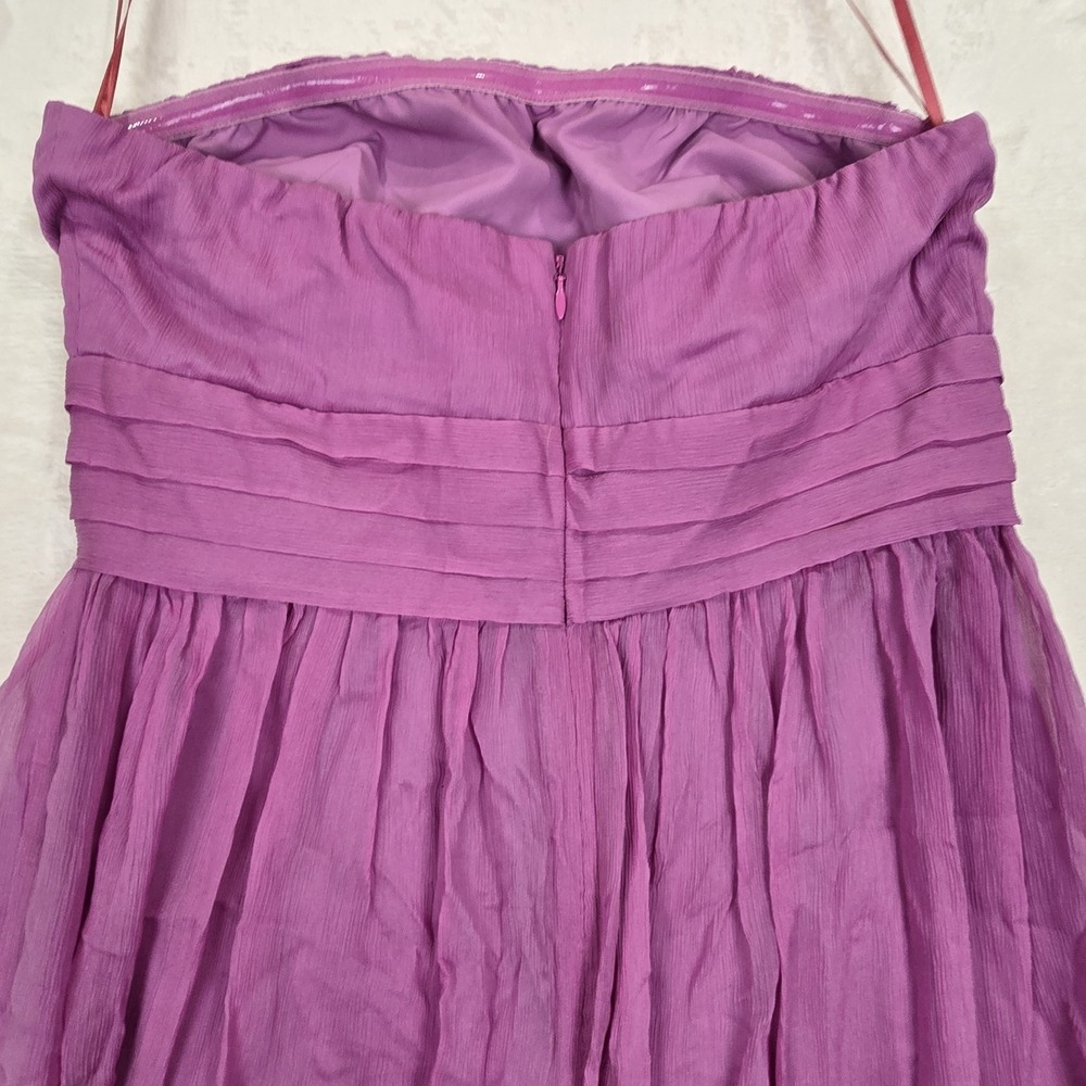 J. CREW Taryn SILK Chiffon Dress Strapless Holiday Party Cocktail Size 6 - Picture 7 of 9